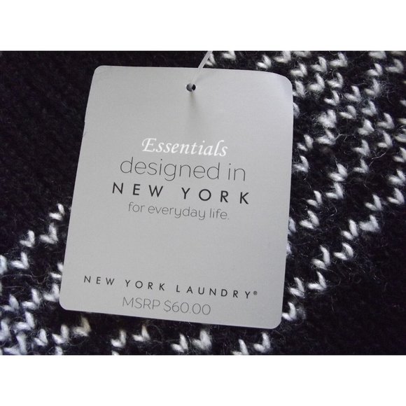 New York Laundry Sweater Womens Sz Small Wool Blend black white checkered plaid - Picture 6 of 9